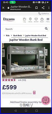 BNIB Jupiter Grey Wooden Bunk Bed by Dreams with or without BNIB mattresses