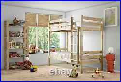 Beautiful Classic Wooden Bunk Bed 3ft Single Solid Pine Base Twin Ded UK SALE