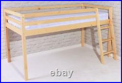 Bed Shorty Cabin 2FT 6" Bed Mid sleeper Loft Bunk Kids New White Natural Pine 
