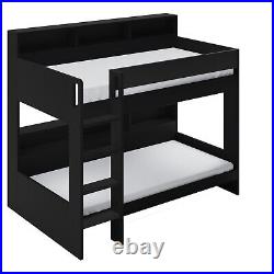 Black Bunk Bed with Storage Shelves Aire AIR003