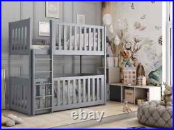 Brand New Modern Pine Kids Cot Bunk Bed Konrad in Grey