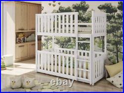 Brand New Modern Pine Kids Cot Bunk Bed Konrad in White
