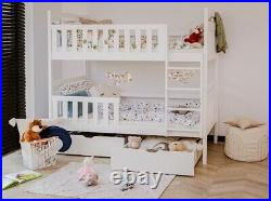Brand New Modern Wooden Bunk Bed Monika with Storage in White Matt