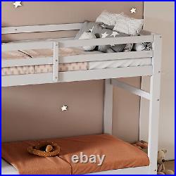 Bunk Bed 3ft Kids High Sleeper Wooden Bed Frame with Trundle and Storage Cabinet