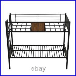 Bunk Bed 3ft Single Metal Frame & Wooden Side Panel Bed Frame Kids High Sleeper