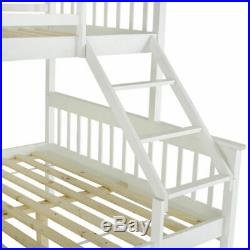 Bunk Bed Bed Frame 3 Triple Sleeper Double Single Bedroom Bed in White Family UK