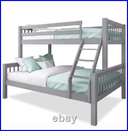 Bunk Bed Frame Grey With Single And Double Mattress