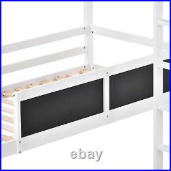 Bunk Bed Frame L-Shape Anti-falling Double Bed Kids High Sleeper Blackboard 3FT
