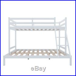 Bunk Bed Frame Triple Sleeper Solid Pine 3ft Top & 4ft6 Bottom Kid Bedroom Guest