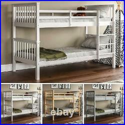 Bunk Bed High Sleeper Solid Pine Wood Frame Slats Childrens Kids Single 3FT