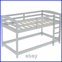 Bunk Bed High Sleeper Solid Wood Frame Slats Childrens Kids Single 3FT Grey