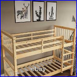 Bunk Bed High Sleeper Solid Wood Frame Slats Childrens Kids Single 3FT Pine