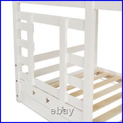 Bunk Bed Kids Toddlers High Sleeper 3FT Single Wooden Bed Frame Solid Pine Wood