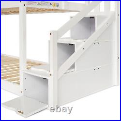 Bunk Bed Kids Toddlers High Sleeper 3FT Single Wooden Bed Frame Solid Pine Wood