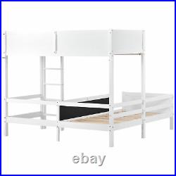 Bunk Bed L Shape Sleeper Bed with Blackborad Children Teens 3FT White (90x190cm)