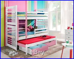 Bunk Bed RONALDO 3 with Mattresses Custom Triple bed for Kid's Children Bedroom