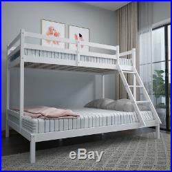 Bunk Bed Stable Wood Frame Triple Sleeper White 3ft Single Top 4ft6 Double Base