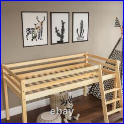 Bunk Bed Triple Sleeper Cabin Loft Bed Solid Pine Wood Kids Frame Ladder Desk