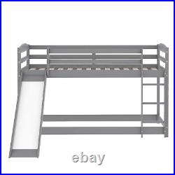 Bunk Bed With Silde Kids Single Size Bed 3ft Solid Wood Bed Frame Bedroom Grey