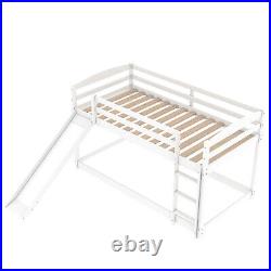 Bunk Bed With Silde Kids Single Size Bed 3ft Solid Wood Bed Frame Bedroom White