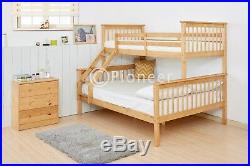 Bunk Bed Wooden Frame oak Triple Sleeper Children bunk bed single in pine 4ft6