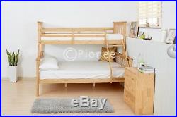 Bunk Bed Wooden Frame oak Triple Sleeper Children bunk bed single in pine 4ft6