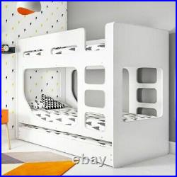 Bunk Bed Wooden Kids Playhouse Unisex Girls Boys White Frame Beds Modern NEW