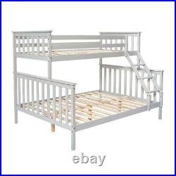 Bunk Bed Wooden Single Top Double Base Bed Pine Frame Children Bedroom Furniture
