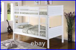 Bunk Bed Wooden Solid Wood Bedstead Twins Castleton For Teens Adults Kids White