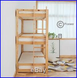 Bunk Bed Wooden frame triple sleeper children 3ft adult 3 tier bunk bed pine