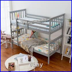 Bunk Bed for Kids, Wooden Bunky Bed Double 3FT Single Bed, for Kids, Grey