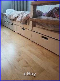 Bunk Bed, solid wood white painted / oak very good quality in nice condition