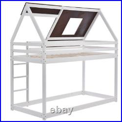 Bunk Bed with 3-step-ladder 3FT Solid Pine Wood Single Bed Frame (90x190cm)