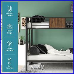 Bunk Bed with Ladder Single 2 x 3ft Metal Frame & Wood Bed Frame Kids High Sleeper