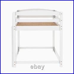 Bunk Bed with Ladder Single 3ft Solid Pine Wood Bed Frame Sleeper Kids in White