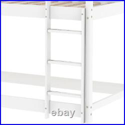 Bunk Bed with Ladder Single 3ft Solid Pine Wood Bed Frame Sleeper Kids in White