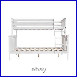 Bunk Bed with Stair Wooden Bed Frame Splits 3ft Single 4ft6 Double Bed in White