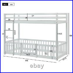 Bunk Beds Kids Children High Sleeper Single 3ft Bed Frame Solid Pine Wood White