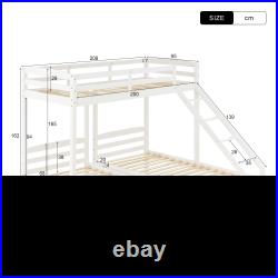 Bunk Beds Triple 3ft Single Bed Pine Wood Kids Sleeper Children Bed Frame