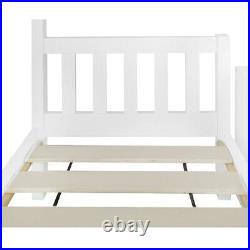 Bunk Beds Triple Bed Pine Wood Bed Frame High Sleeper with Nightstand for Kids MA