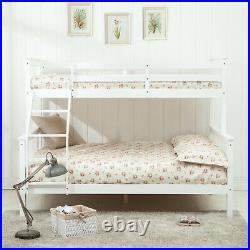 Bunk Beds Triple Sleeper Bed Wooden Frame 3FT Top 4FT6 Base Furniture White