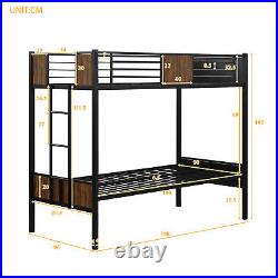 Bunk Beds with Ladder Single 3ft Metal Frame & Wood Bed Frame Kids High Sleeper