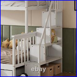 Bunk Beds with Trundle Bed Frame Single 3ft Double 4ft6 Kids Children Detachable