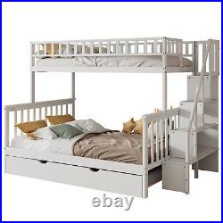 Bunk Beds with Trundle Bed Frame Single 3ft Double 4ft6 Kids Children Detachable