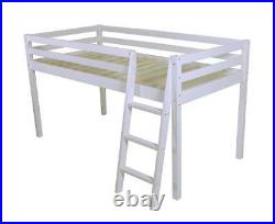 Bunk Cabin Loft Wooden Solid Pine Bed mid Sleeper Ladder Pink Girls 3ft Single