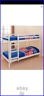 Bunk bed, kids bunk bed, safety rail, wooden bunk bed, natural pine, white bunk