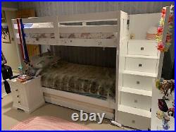 Bunk bed with staircase storage drawers & trundle (3rd bed)