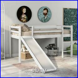 Cabin Bed Frame with Slide & Ladder Wooden Bunk Bed for Kids Solid Pine Wood UK