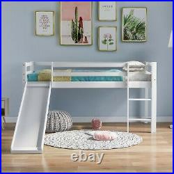 Cabin Bed Frame with Slide & Ladder Wooden Bunk Bed for Kids Solid Pine Wood UK