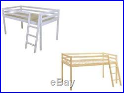 Cabin Bed Mid Sleeper New Loft Bunk Wooden New 3ft or 2ft 6 White Natural